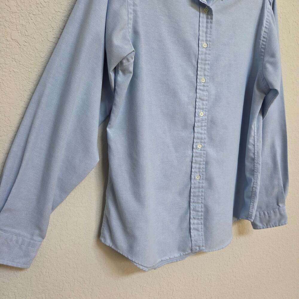 L.L. Bean Vintage Oxford Shirt Womens Large Blue Button Down Preppy 80s 90s USA - Picture 8 of 10